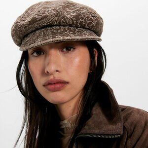 Free People Brown Bandana Print Cadet Hat One Size NWT